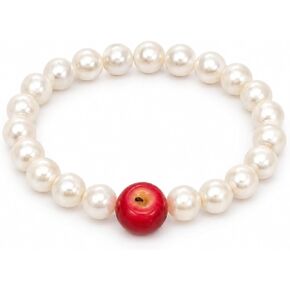Whimsy Twee Apple Bracelet for Women, Cute Fruit Beaded Stretch Bracelet, Whimsical Jewelry, 2000s Inspired Accessories, Playful Gift Bracelet for Her in Kuwait