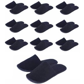 Black 10 Pairs Fabric Packed Disposable Color Hotel Slippers for Airbnb Spa Salon Party Wedding Guests - US Men Women Size 10-11 in Saudi Arabia