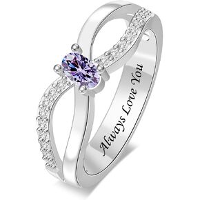 Custom Birthstone Rings for Women - Personalized Infinity Band Mothers Ring - Sterling Silver Family Birthstone Rings in Saudi Arabia
