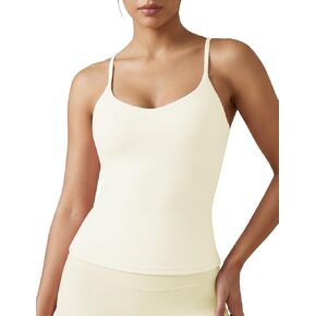 Compression Workout Tank Top for Women with Adjustable Straps V Neck Athletic Tank with Removable Pads Longline Cami in Saudi Arabia