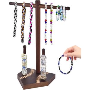 Wooden Sports Ring & Necklace Display Holder, Baseball Softball Championship Ring Organizer, Drip Necklace Storage Stand, Sports Gift for Athletes,Tool-free installation in Saudi Arabia