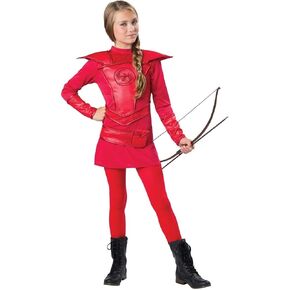 Tween Red Warrior Huntress Costume for Kids in Saudi Arabia