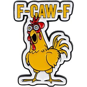 f-caw-f دبوس المينا السخرية الديك، دبوس الدجاج الفوضوي، بروش الفكاهة الساخرة، شارة طية صدر السترة الفكاهة المظلمة الوقحة، شارات بروش نكتة الحيوانات المضحكة، هدية مضحكة لشخص ساخر وقح الملكة صديق فكاهي زميل في العمل، ملحق هدية لعب الكلمات in Kuwait