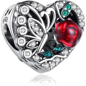 BEEUVIP Flower Charm 925 Sterling Silver Openwork Bead for Charm Bracelets and Necklaces,Jewelry Gifts Women in Saudi Arabia