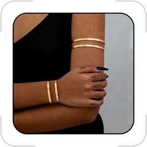 Gold Arm Cuff Jewelry for Women Upper Arm Bracelet Bangle Open Adjustable Cuff Bracelet Minimalist Arm Cuff Set Stackable Jewelry in Kuwait