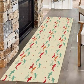 Blue Crab Coastal Runner Rug 2x6ft Nautical Coral Reefs Beach Rug Throw Rugs Modern Washable Long Hallway Rugs Non-Slip Bathroom Runner Floor Carpet for Kitchen Laundry Room Entrance Door Mat in Saudi Arabia