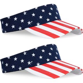 2Pcs 4th of July Patriotic Sun Visors Hats for Women UV Protection, Red White Blue Star Visor Hat, Summer Outdoor Sports Golf Tennis Travel Caps in Saudi Arabia