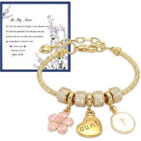 Aunt Gifts For Mothers Day Cross Faith Bracelet Easter Basket Stuffers Aunts Presents From Niece Nephew Christmas Birthday GIft For Aunts GIfts Bracelet in Saudi Arabia