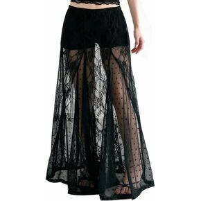 See Through Sheer Lace Maxi Skirts for Women A Line Flared Flowy Long Skirt in Saudi Arabia