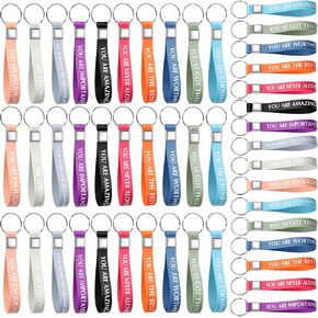 100PCS Inspirational Keychains Bulk, Multicolir Silicone Motivational Key Chains Party Favor Gifts for Adults, Positive Quote Keychain Ring, Appreciation Present for Office Team Teacher Staff in Kuwait