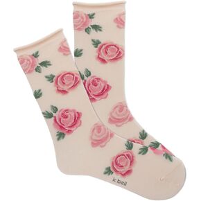 K. Bell women's Fun Roll Top Crew Socks - 1 Pairs - Comfortable & Cute Fashion Gifts in Saudi Arabia