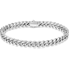 Saintda 8mm Miami Cuban Link Bracelet for Men - 18K Real Gold Plated 316L Stainless Steel Chain - Non-Tarnish Hypoallergenic Curb Link Bracelet Jewelry Gift for Him, 7/8/9 Inch in Saudi Arabia
