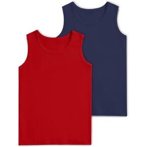 2 Pack Boys Tank Tops Boys Undershirts Soft Cotton Shirts Kids Sleeveless Tank Tops Shirts for Youth（2T-16Y） in Kuwait