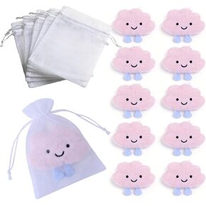 10 Pcs Cute Cloud Keychain Bulk Kawaii Plush Happy Cloud Stuffed Bag Charm Puffy Party Birthday Gifts in Saudi Arabia