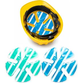 Reusable Cooling Gel Ice Packs for Hats, Adjustable Cold Therapy Headband Inserts for Hard Hats, Sun Hats, 4-Hour Relief for Construction Workers, Migraines, Heat Stroke Prevention (2count-Stripe) in Saudi Arabia