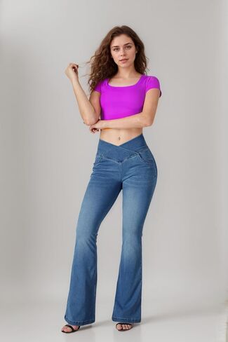 BlueRose Flare Jean for Women Blue in Saudi Arabia