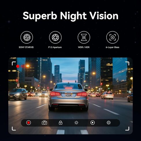 4K Dual Dash Cam Front and Rear 4K/1080P Full HD Dash Camera for Cars, 5G Wi-Fi & App Control car Camera with Night Vision, 170°Wide Angle, WDR, 24H Parking Mode in Saudi Arabia