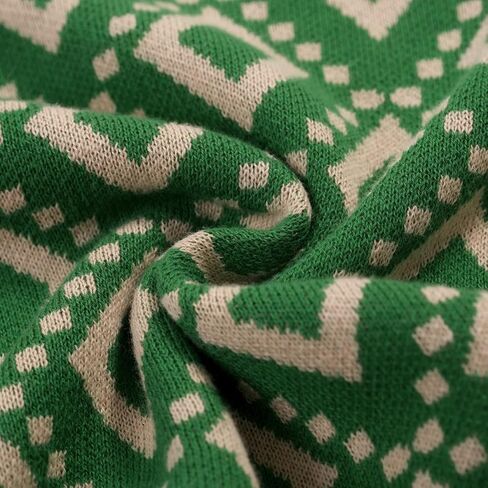 OXKNIT Men's Knit Short Sleeve Shirts Button Down 1960s Vintage Diamond Pattern Knitted Polo Shirt Green Cotton Polo in Kuwait