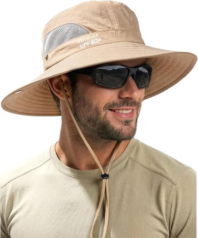 FURTALK Mens Bucket Sun Hat UPF 80+ Wide Brim Hiking Fishing Beach Outdoor Hats in Kuwait