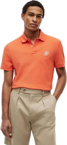 Tommy Hilfiger Men's Short Sleeve Casual Polo Shirts in Regular Fit with Embroidered Script Logo in Kuwait