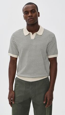 Madewell Men's x Shopbop Sum Stitch Single Button Polo Shirt in Kuwait