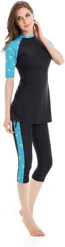 Women Two Piece Plus Size Rash Guard Set with Built in Bra Swimsuit in Saudi Arabia