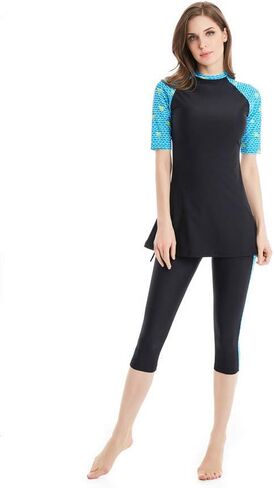 Women Two Piece Plus Size Rash Guard Set with Built in Bra Swimsuit in Saudi Arabia