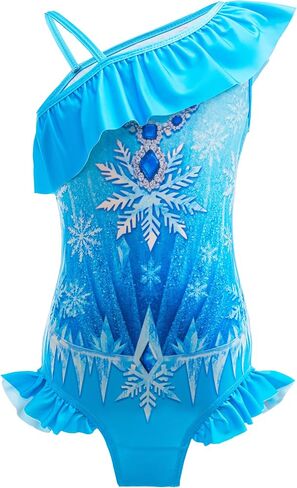 Girls Ruffle One Piece Swimsuit Princess Bathing Suit Pool Beach Swimwear for Kids 3-7 Years in Saudi Arabia