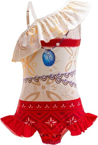 Girls Ruffle One Piece Swimsuit Princess Bathing Suit Pool Beach Swimwear for Kids 3-7 Years in Saudi Arabia