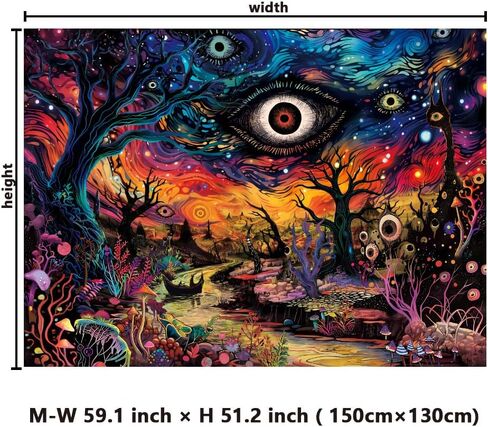 Dermijer Evil Eyes Tapestry Trippy Eye Tapestries Psychedelic Forest Tapestry Hippie Mystic Nature Landscape Tapestries Abstract Aesthetic Wall Hanging Decor for Bedroom Home 59.1L x 51.2W in Saudi Arabia