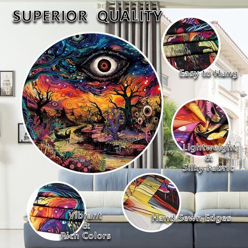 Dermijer Evil Eyes Tapestry Trippy Eye Tapestries Psychedelic Forest Tapestry Hippie Mystic Nature Landscape Tapestries Abstract Aesthetic Wall Hanging Decor for Bedroom Home 59.1L x 51.2W in Saudi Arabia
