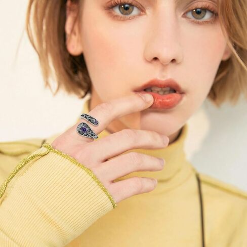 Scottish Thistle Ring Thistle Spoon Thumb Ring for Women Scottish Thistle Jewelry Gifts for Women in Saudi Arabia