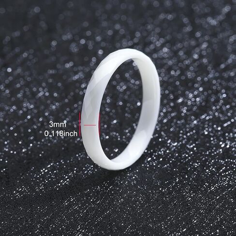 4 Pack Black and White 3mm Thin Ceramic Plain Wedding Bands for Women, Minimalist Stackable Rings, High Polished Hypoallergenic Non-Metal Jewelry Gift for Her, Size 5-12 in Saudi Arabia
