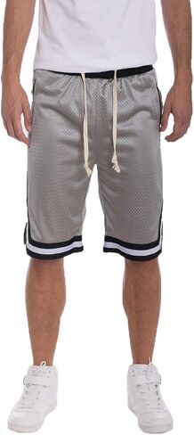 WEIV GEAR Men's Active Shorts – Mesh Drawstring Elastic Waist Basketball Athletic Workout Active Pants with Zipper Pockets in Saudi Arabia