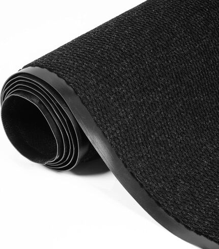 3' x 10' Commercial Door Mat, Heavy Duty Indoor Outdoor Rug, Non-Slip Rubber Backing, Absorbent Dirt Resistant, Durable Carpet Runner for Home Garage Lobby (Black, 3x10ft, Pineapple Pattern) in Saudi Arabia