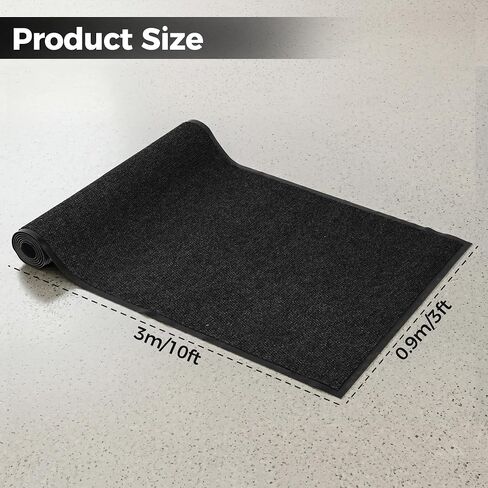 3' x 10' Commercial Door Mat, Heavy Duty Indoor Outdoor Rug, Non-Slip Rubber Backing, Absorbent Dirt Resistant, Durable Carpet Runner for Home Garage Lobby (Black, 3x10ft, Pineapple Pattern) in Saudi Arabia