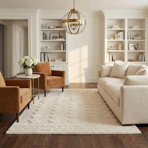 BoutiqueRugs Beige Diamond Contemporary White 7ft Runner Rug Hija Hallway Kitchen Corridor Stairway Laundry Room 2'7" x 7'3" Stain Resistant Non-Shedding Pet Friendly in Saudi Arabia