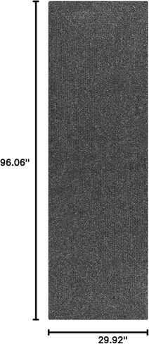 BoutiqueRugs Indoor/Outdoor Black Braided 8ft Runner Rug Transitional Textured Solid Traditional Hallway Kitchen Corridor Stairway Laundry Room 2'6" x 8' Stain Resistant Non-Shedding Pet Friendly in Saudi Arabia