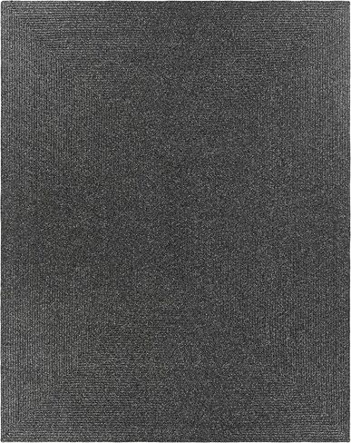 BoutiqueRugs Indoor/Outdoor Black Braided 8ft Runner Rug Transitional Textured Solid Traditional Hallway Kitchen Corridor Stairway Laundry Room 2'6" x 8' Stain Resistant Non-Shedding Pet Friendly in Saudi Arabia