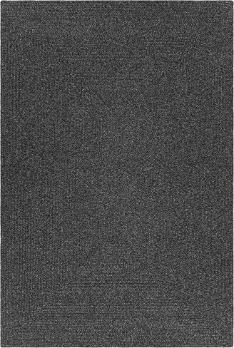 BoutiqueRugs Indoor/Outdoor Black Braided 8ft Runner Rug Transitional Textured Solid Traditional Hallway Kitchen Corridor Stairway Laundry Room 2'6" x 8' Stain Resistant Non-Shedding Pet Friendly in Saudi Arabia