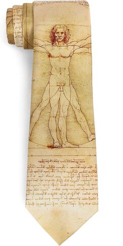 ASVP Shop ربطة عنق Vitruvian Man Art - ربطة عنق رسم دافنشي للرجال | هدية علوم عصر النهضة للمعلمين والأطباء والفنانين in Kuwait