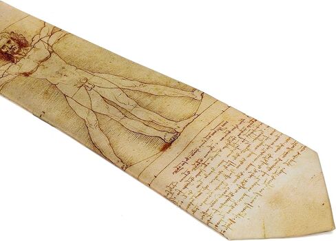 ASVP Shop ربطة عنق Vitruvian Man Art - ربطة عنق رسم دافنشي للرجال | هدية علوم عصر النهضة للمعلمين والأطباء والفنانين in Kuwait