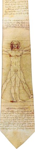 ASVP Shop ربطة عنق Vitruvian Man Art - ربطة عنق رسم دافنشي للرجال | هدية علوم عصر النهضة للمعلمين والأطباء والفنانين in Kuwait