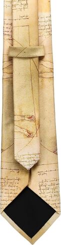 ASVP Shop ربطة عنق Vitruvian Man Art - ربطة عنق رسم دافنشي للرجال | هدية علوم عصر النهضة للمعلمين والأطباء والفنانين in Kuwait