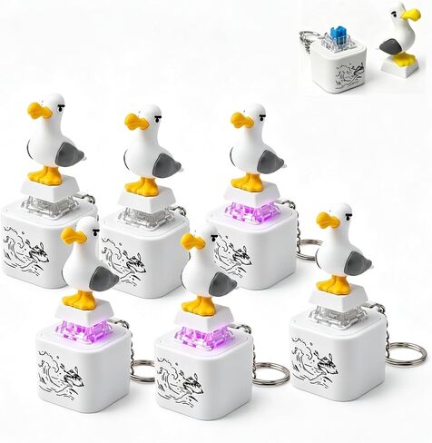 سلسلة مفاتيح Seagull Mine Button - صوت حقيقي، ضوء LED، مضحك (6 قطع) in Kuwait