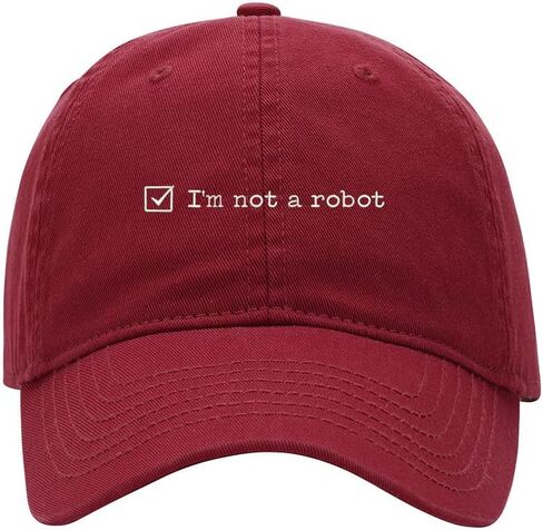 Baseball Cap for Men Women I'm not a Robot Embroidered Washed Cotton Dad Hat Baseball Caps in Kuwait