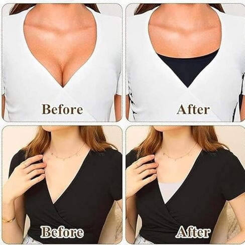 Lace Cleavage Cover Up for Low Neckline,Modesty Panel for Women,Clip On Mock Camisole Snap to Bra Insert in Saudi Arabia