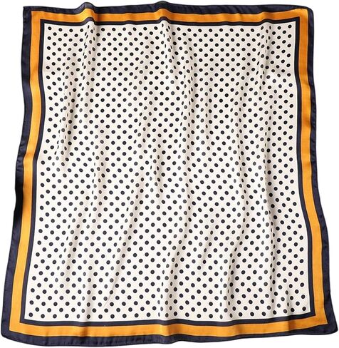 Polka Dot Satin Head Scarf for Women Like Silk Purse Bag Neck Scarf for Hair Wrapping Bandanas Square Shawl Wraps in Kuwait