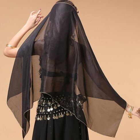 Wuchieal Set of 4 pcs Belly Dancer Outfit Sets, Chiffon Head Scarf,Belly Dance Hip Scarf, 10 Bobby Pins, 18 Metal Bracelets in Saudi Arabia