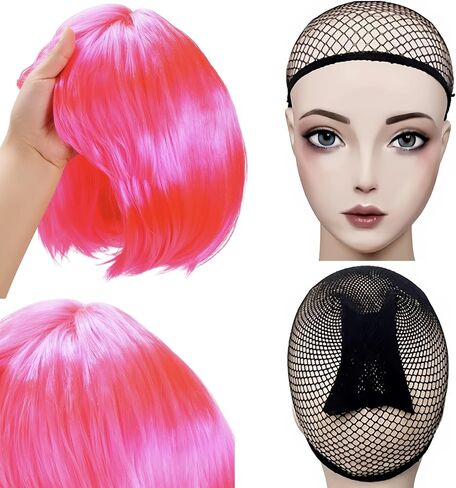 YAROMO 28Pcs 80s Costume Accessories for Women Include Wig Tutu Skirt Neon Shorts Slouch Socks Headband Necklace Bracelets Earrings Fanny Pack in Kuwait